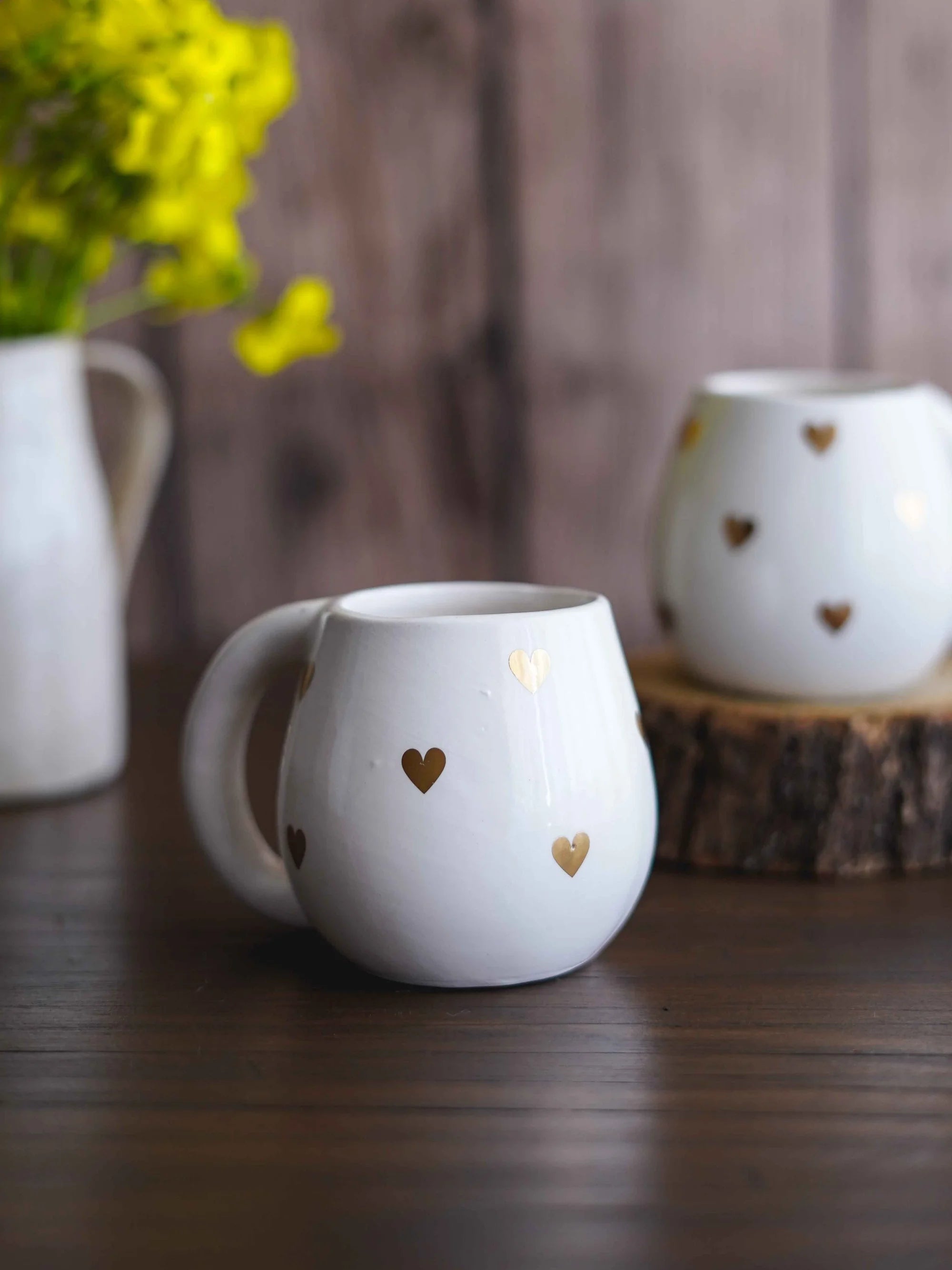 Mug coeurs dorés