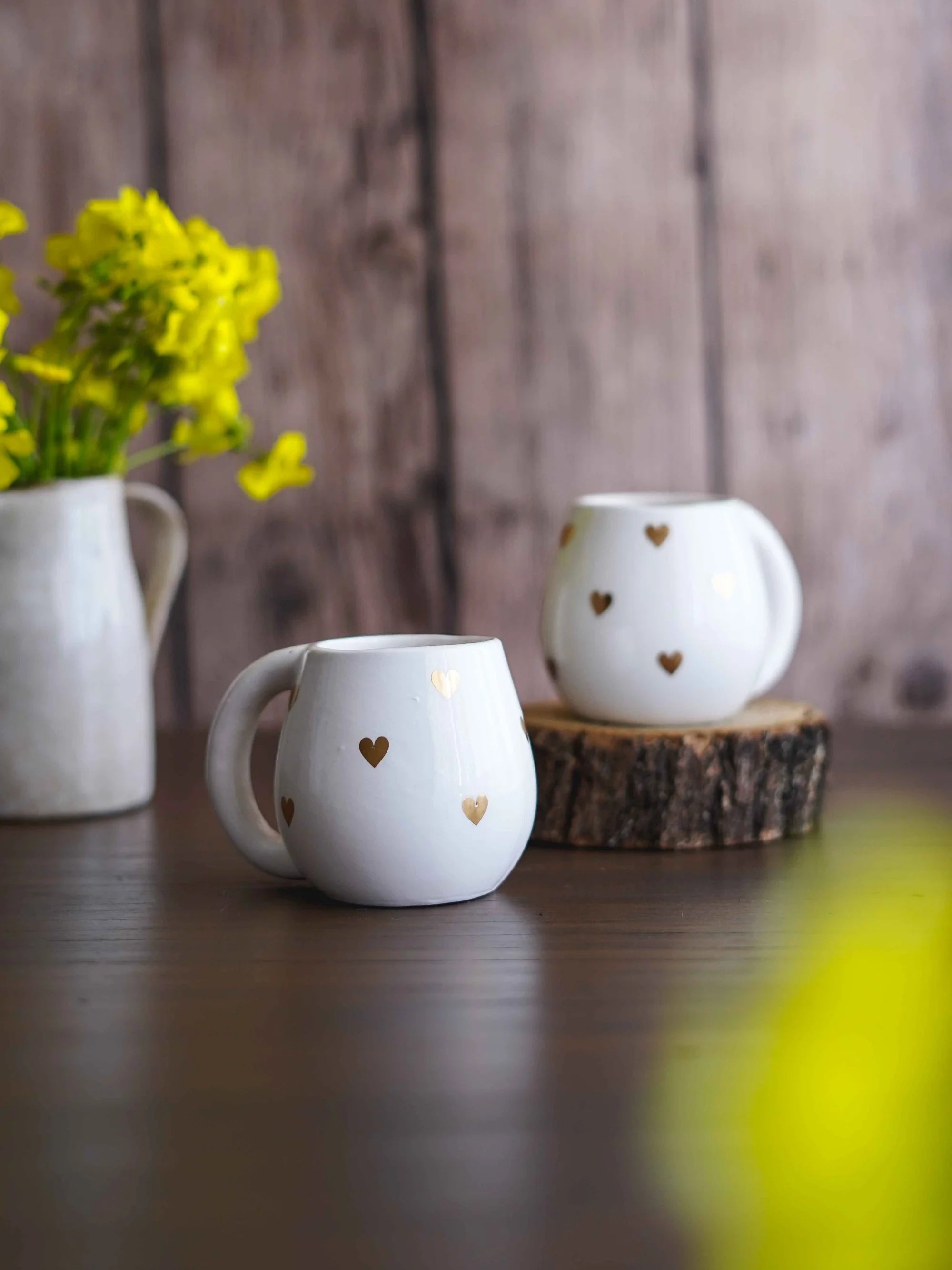 Golden hearts mug