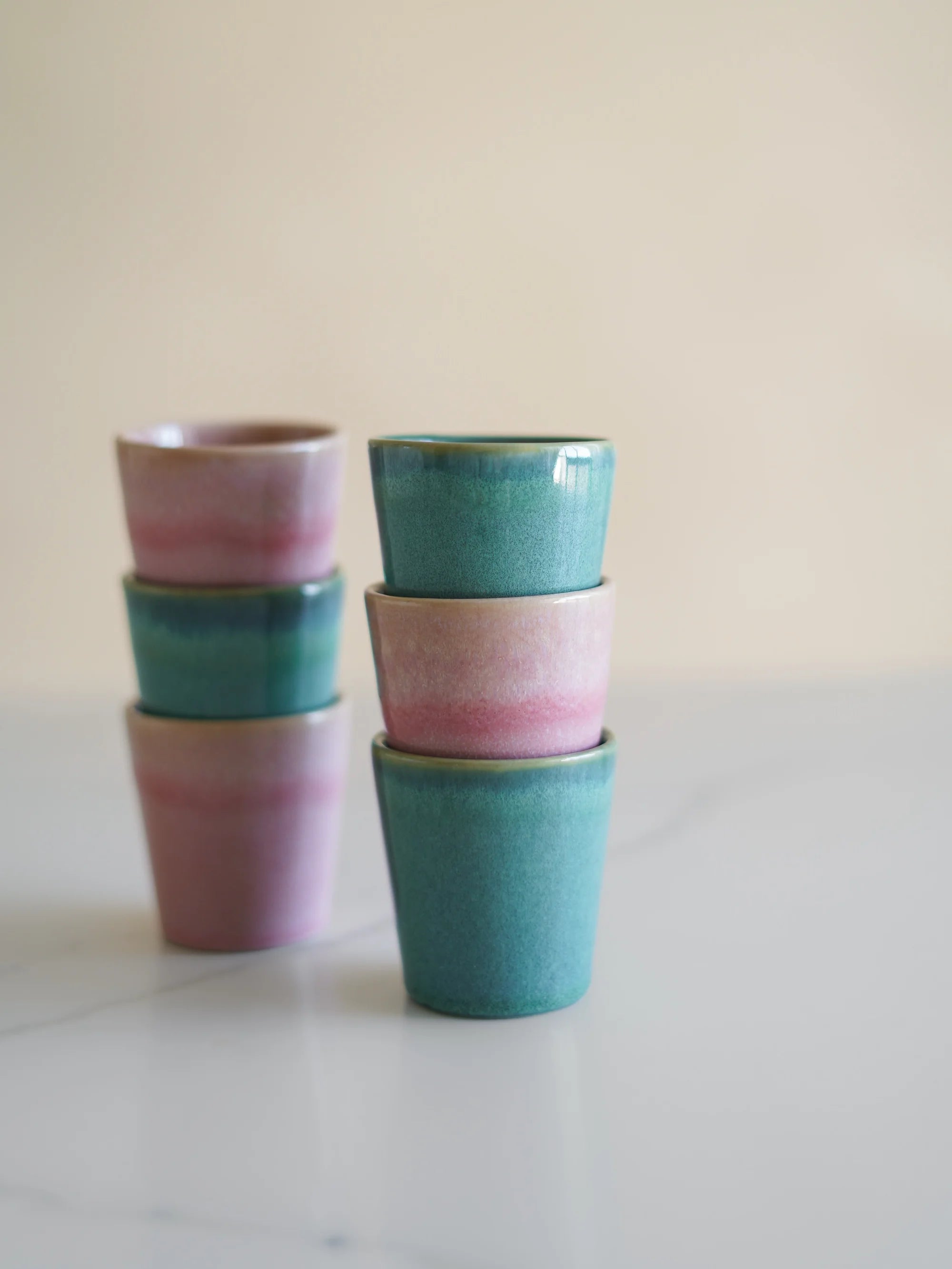 Pink or turquoise coffee cup